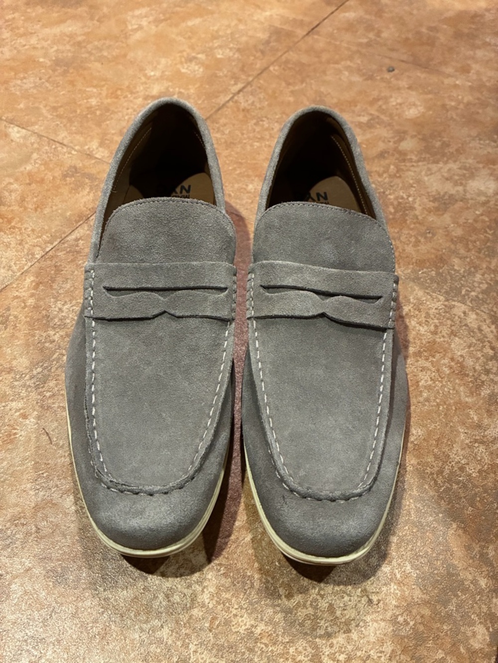 Men's Madden NYC Gray Suede Slip-On Penny Loafers